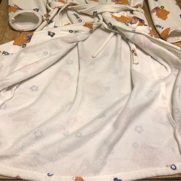 Yashulan Hello Kitty Long Belted Robe Womens Size Adjustable White Pockets - Picture 7 of 7